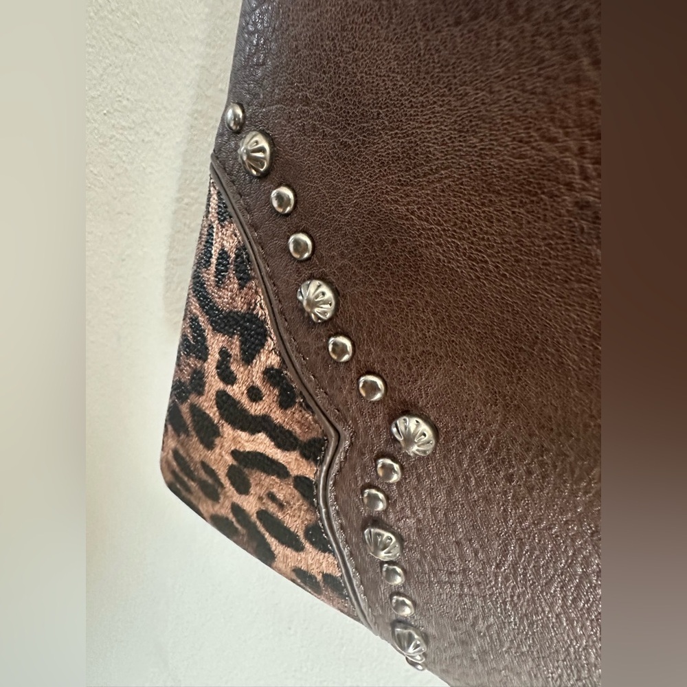 Montana West Brown Crossbody Bag with Animal Print Accents - Picture 3 of 9